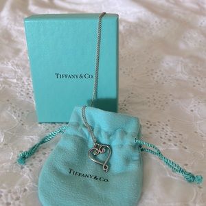 Authentic Tiffany & Co. Paloma Picasso Sterling Silver 16” Heart Pendant